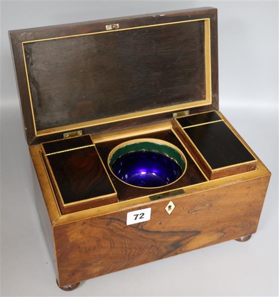 A Rosewood tea caddy